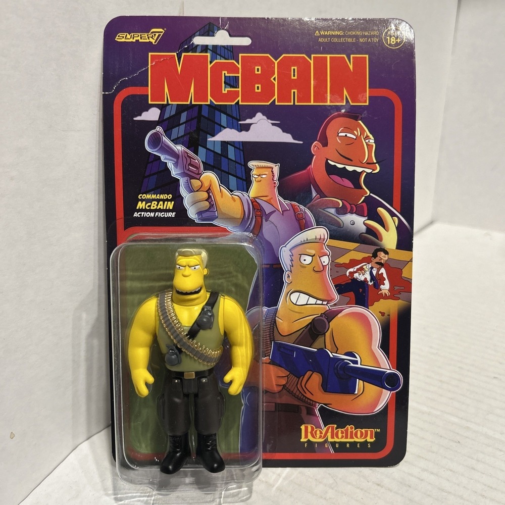 Super7 ReAction The Simpsons McBain COMMANDO MCBAIN‎ 3.75" Action Figure